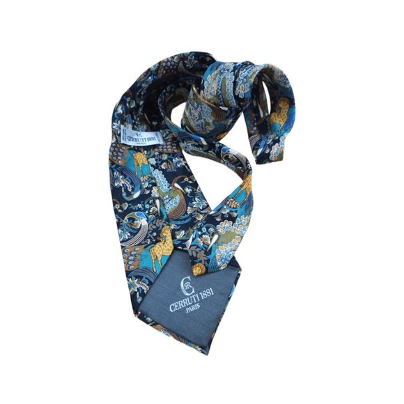 CERRUTI 1881 Multicolored Animals Silk Tie FRANCE 60"/ 3.7" EC - Picture 7 of 8
